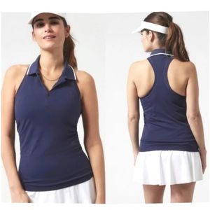 Athleta Navy Blue Momentum Polo tank
